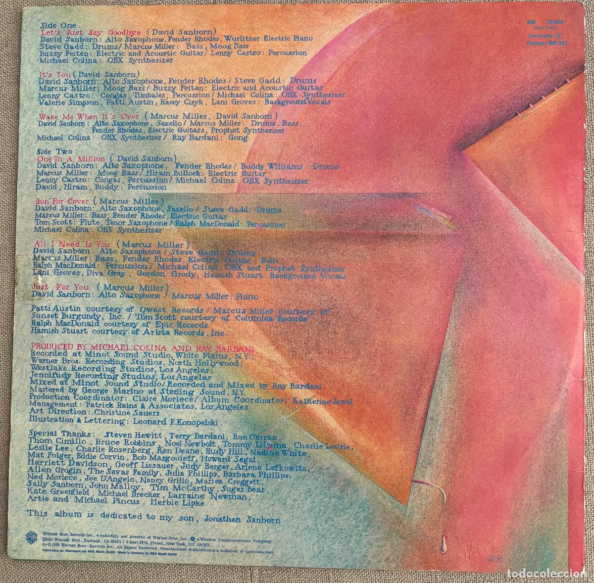 Discos de vinilo: David Sanborn &ndash; Voyeur - Foto 2