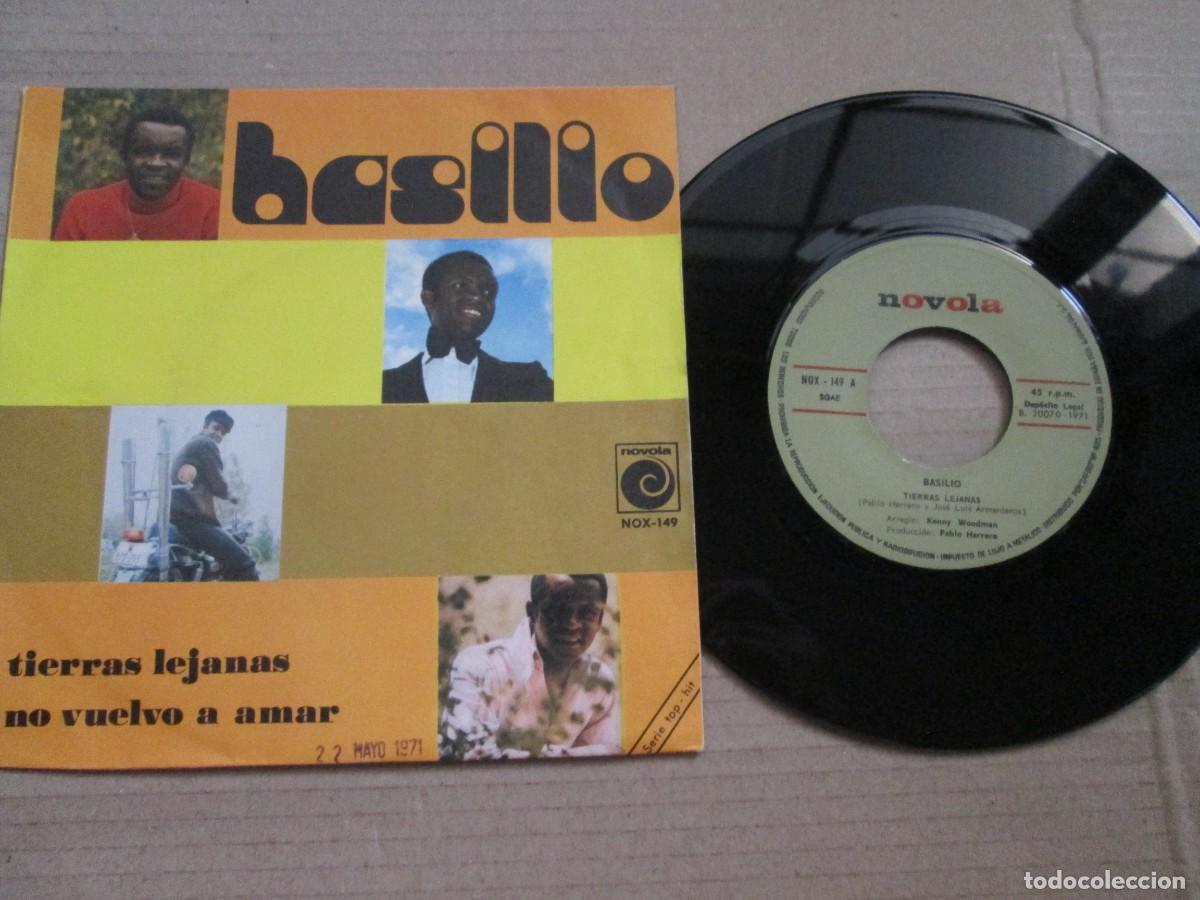 Discos de vinilo: BASILIO - Tierras Lejanas / No Vuelvo a Amar. Single, ed espa&ntilde;ola 7&rdquo; NO PROMO 1971, Magn&iacute;fico VG+/NM