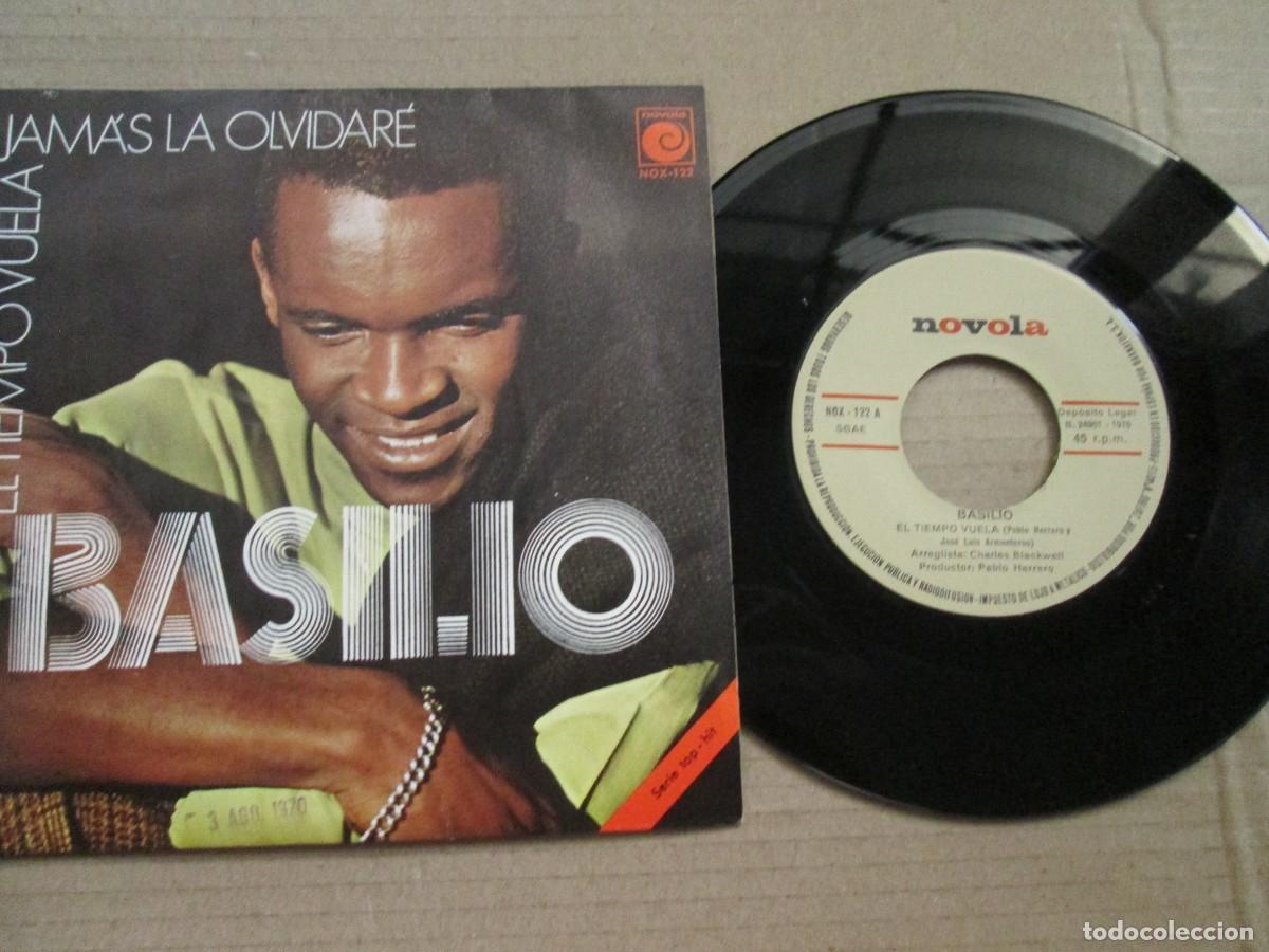 Discos de vinilo: BASILIO - El tiempo Vuela / Jam&aacute;s la Olvidar&eacute;. Single, ed espa&ntilde;ola 7&rdquo; 1971, Magn&iacute;fico estado VG+/NM