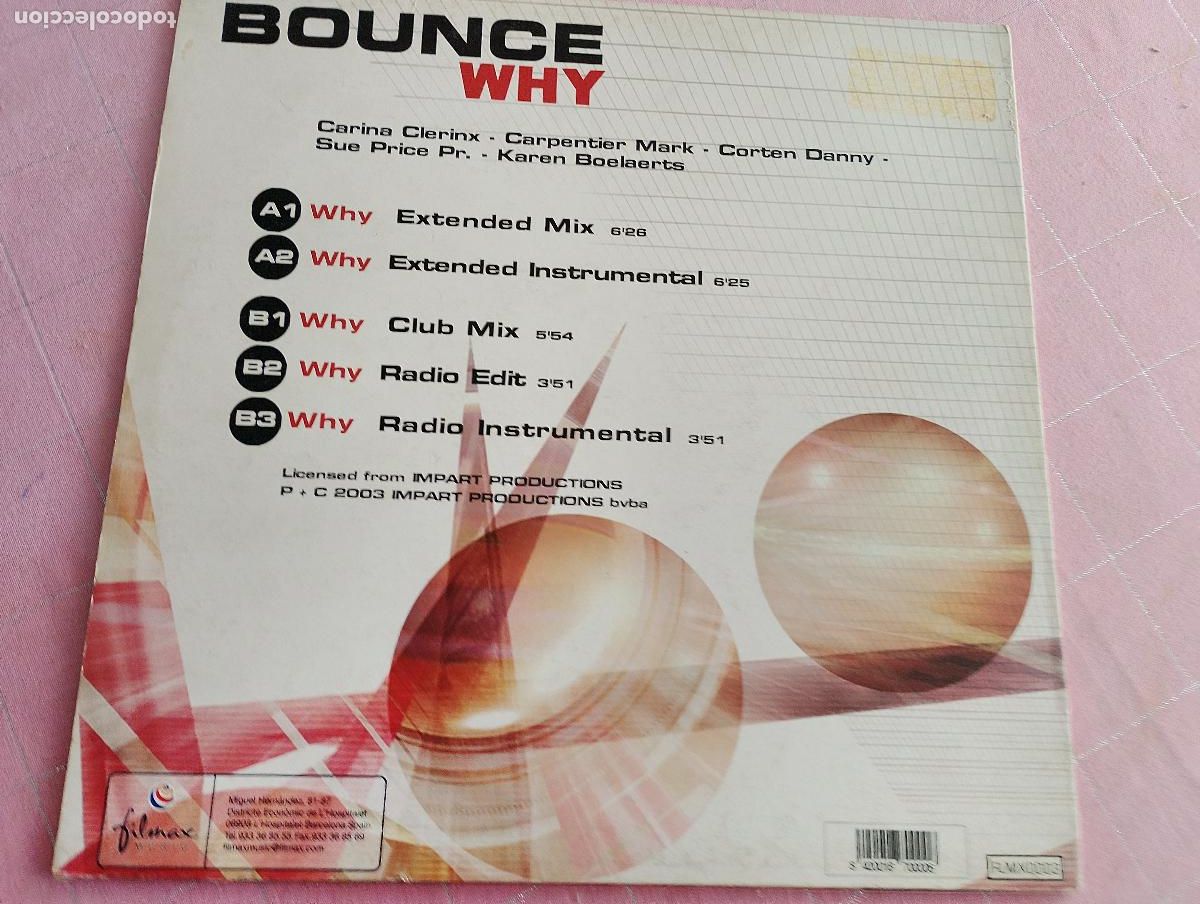 Discos de vinilo: Bounce &ndash; Why, 2003, Electronic, House - Foto 3