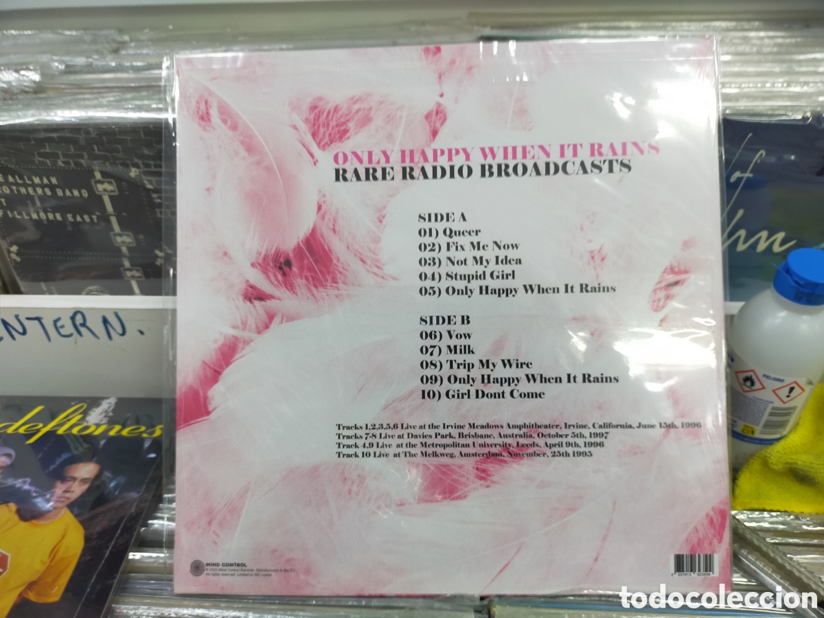 Discos de vinilo: Garbage lp only Happy when It rains precintado - Foto 2