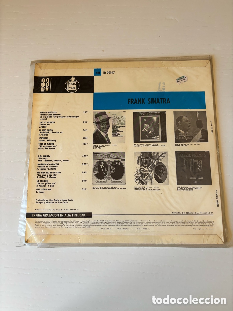 Discos de vinilo: FRANK SINATRA A MI MANERA - Foto 2