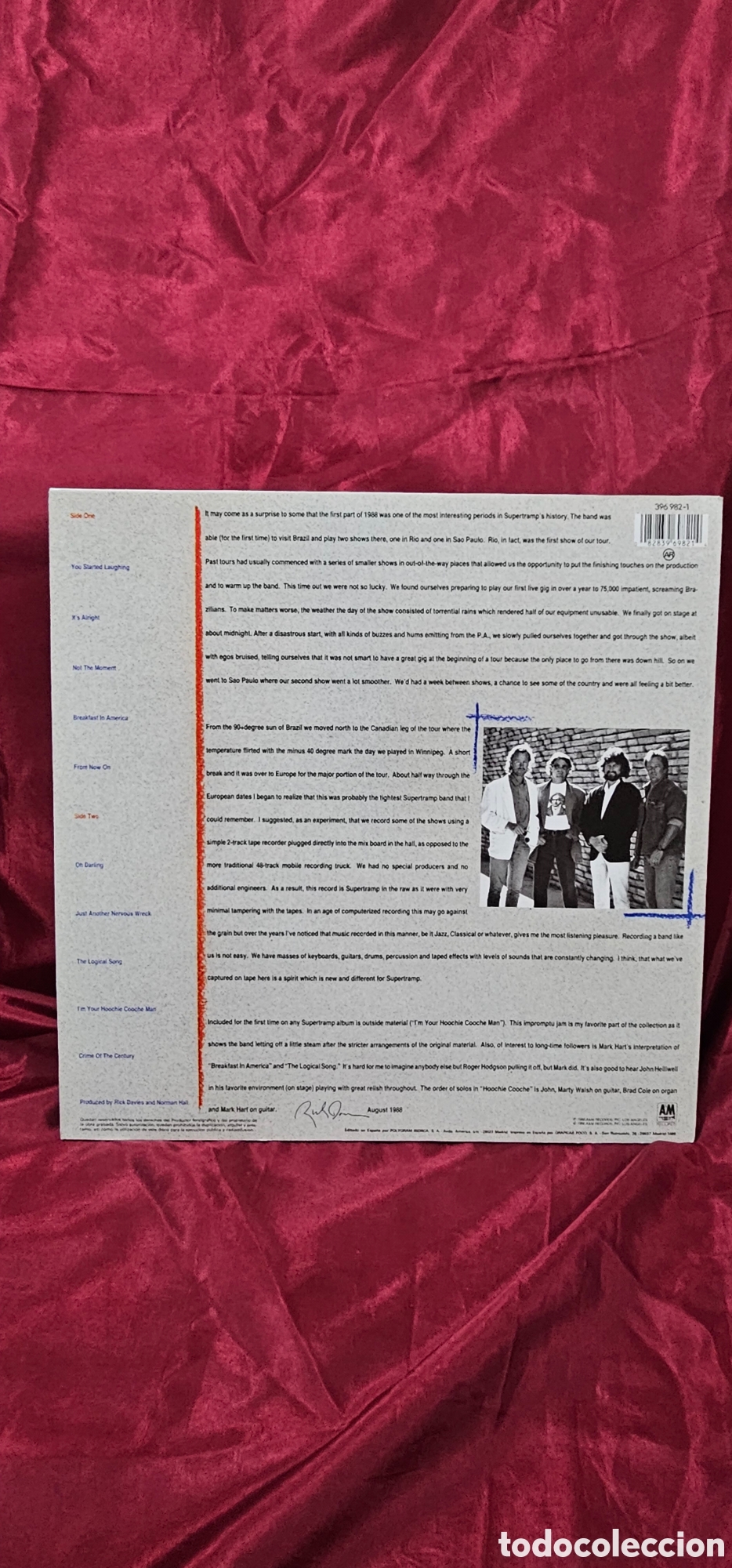 Discos de vinilo: LP SUPERTRAMP - LIVE 88 - Foto 2