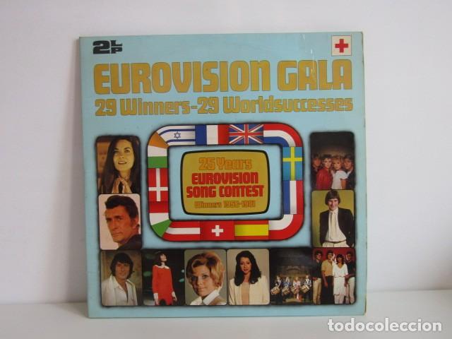 Discos de vinilo: DISCO VINILO EUROVISION GALA - 25 YEARS EUROVISION SONG CONTEST - WINNERS 1956-1981 -DOBLE LP - CRUZ