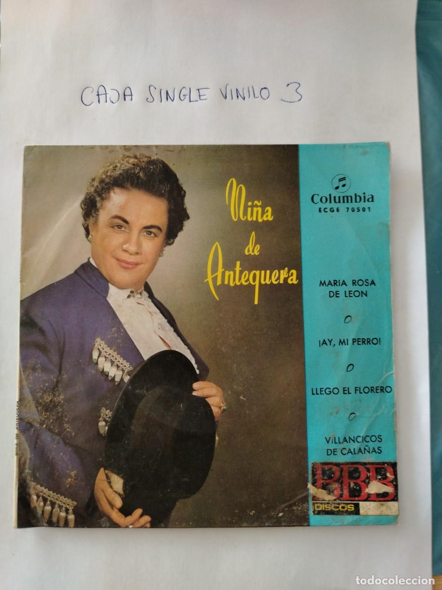 Discos de vinilo: Single vinilo ni&ntilde;a de anquetequera, Maria rosa de Le&oacute;n, ay mi perro, lleg&oacute; el florero