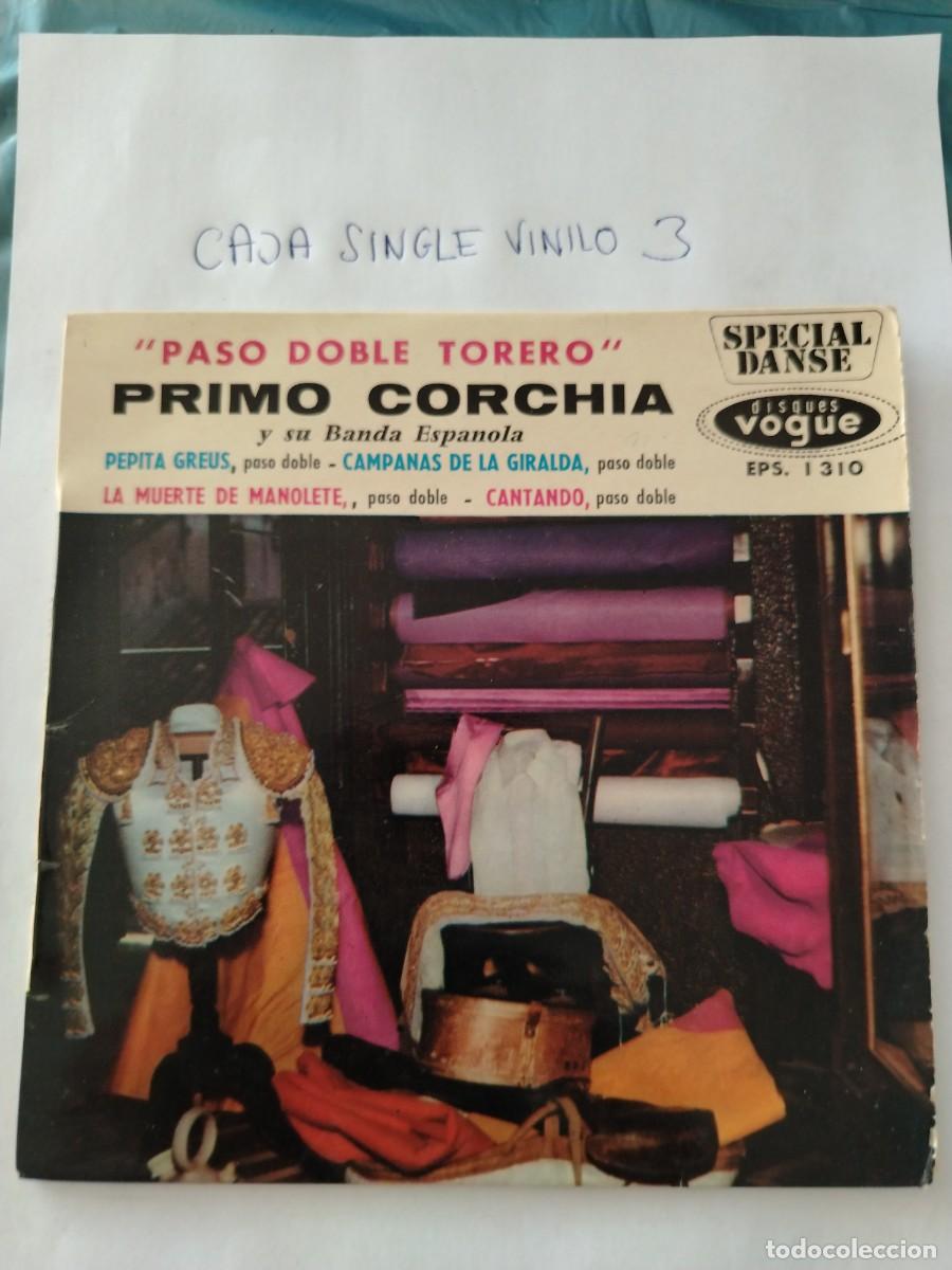 Discos de vinilo: Single vinilo paso doble torero, primo corchia y su banda espa&ntilde;ola, la muerte de manolete