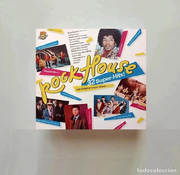 Discos de vinilo: [DOBLE LP VINILO]. ROCK HOUSE. 32 SUPER HITS. BILL HALEY. HENDRIX. LITTLE RICHARD. MATCHBOX