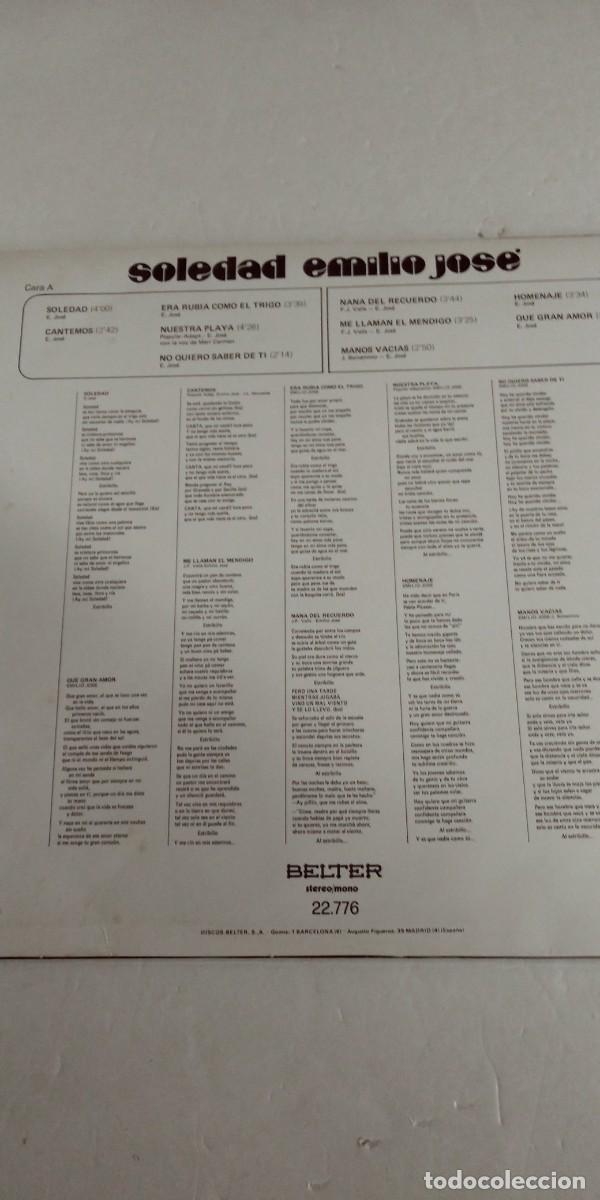 Discos de vinilo: Emilio Jos&eacute;. Soledad - Foto 2
