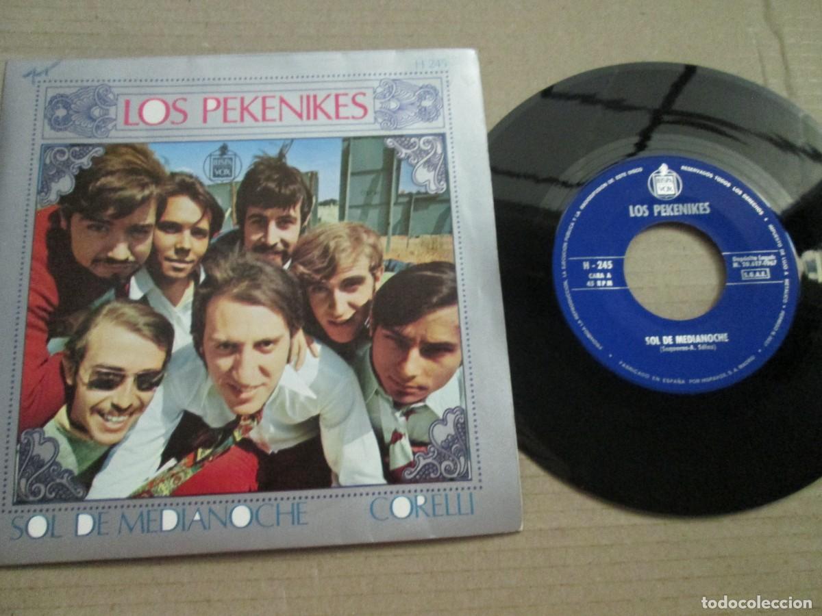 Discos de vinilo: LOS PEKENIKES - Sol de Medianoche / Corelli. Single, ed espa&ntilde;ola 7&rdquo; 1967. Magn&iacute;fico estado (VG+/NM)