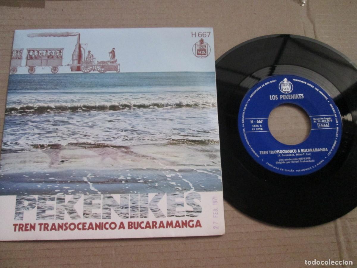 Discos de vinilo: LOS PEKENIKES - Tren transoce&aacute;nico a Bucaramanga / Aladino. Single, ed espa&ntilde;ola 7&rdquo; 1970. VG+/NM