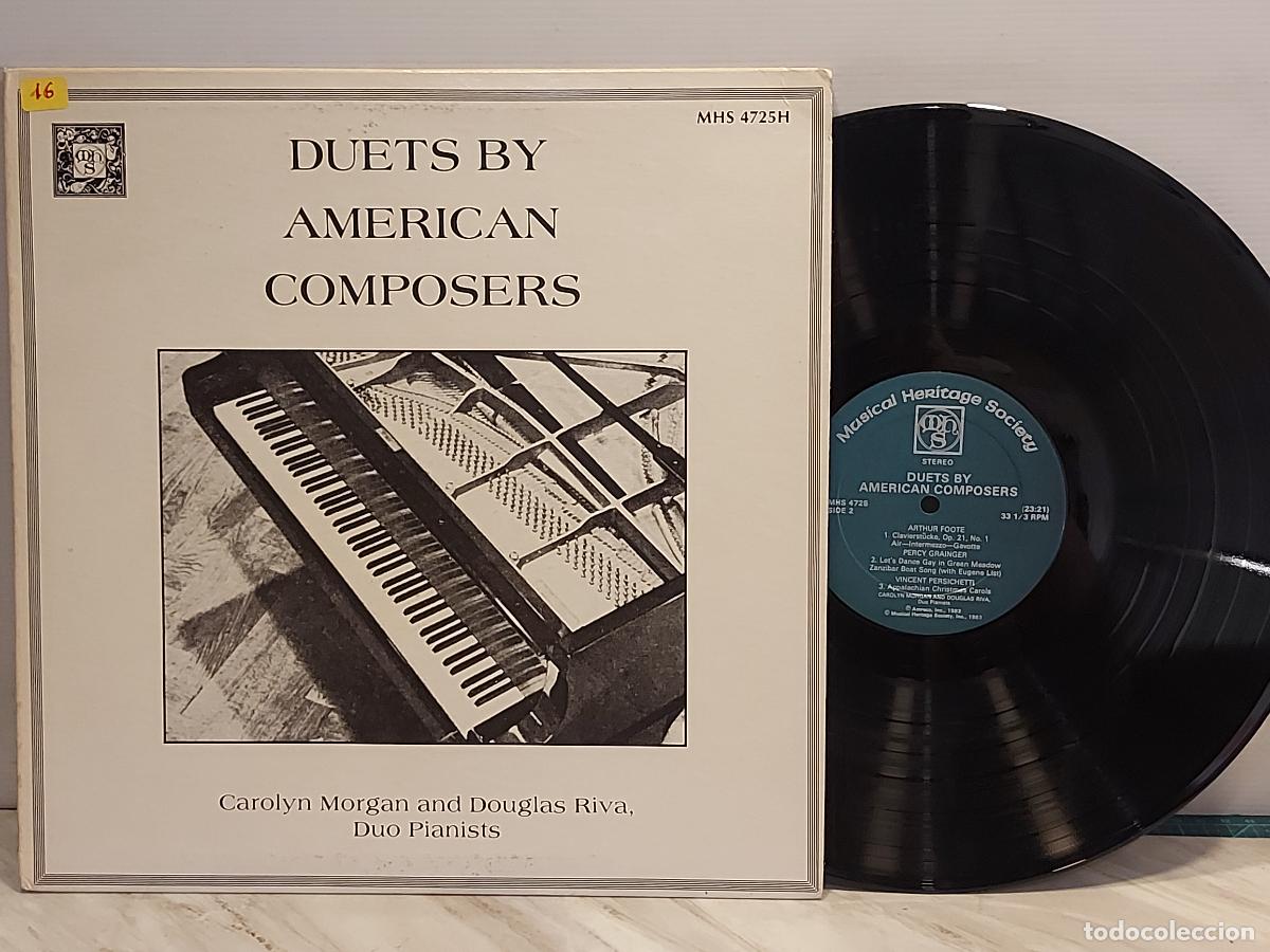 Discos de vinilo: DUETS BY AMERICAN COMPOSERS | MORGAN & RIVA | MHS 4725H USA 1983 | CALIDAD LUJO ****