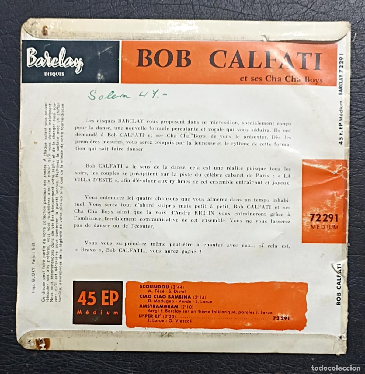 Discos de vinilo: EP BOB CALFATI - SCOUBIDOU - BARCLAY - Foto 2