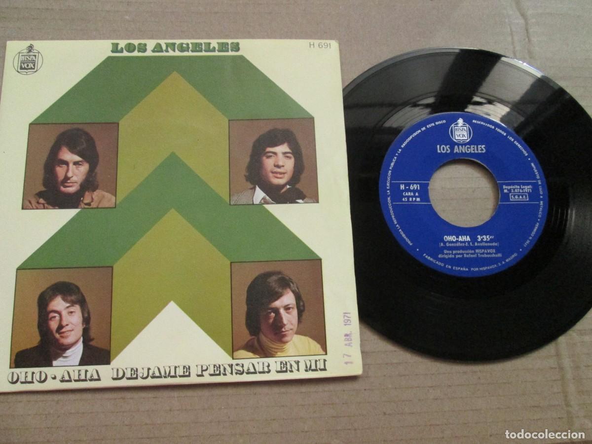 Discos de vinilo: LOS &Aacute;NGELES - Oho-Aha / D&eacute;jame Pensar en Ti. Single, ed espa&ntilde;ola 7&rdquo; 1971. Magn&iacute;fico estado. VG+/NM