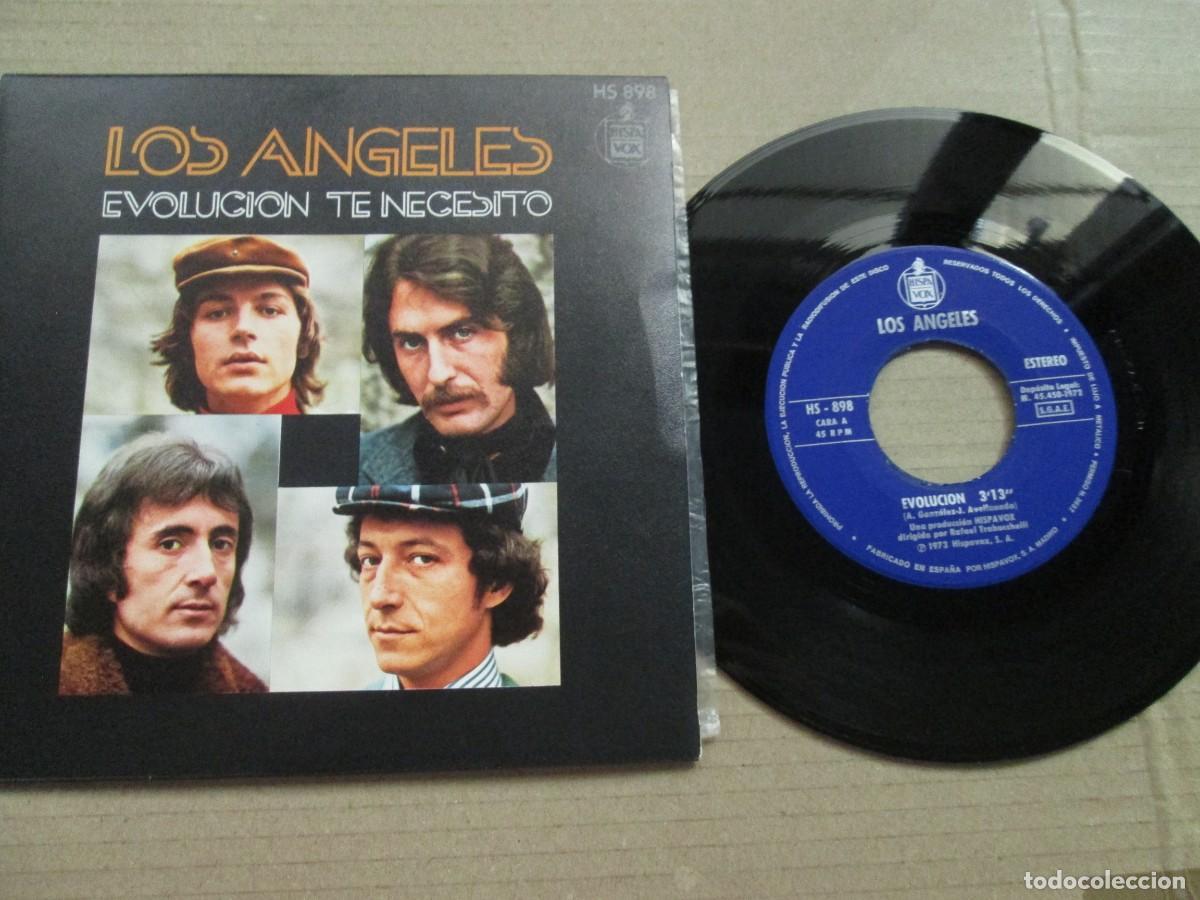 Discos de vinilo: LOS &Aacute;NGELES - Evoluci&oacute;n / Te Necesito. Single, ed espa&ntilde;ola 7&rdquo; 1972. Magn&iacute;fico estado. VG+/NM