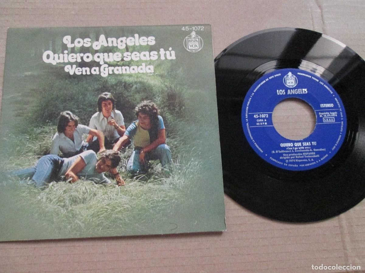 Discos de vinilo: LOS &Aacute;NGELES - Quiero que seas T&uacute; / Ven a Granada. Single, ed espa&ntilde;ola 7&rdquo; 1974. Magn&iacute;fico. VG+/NM