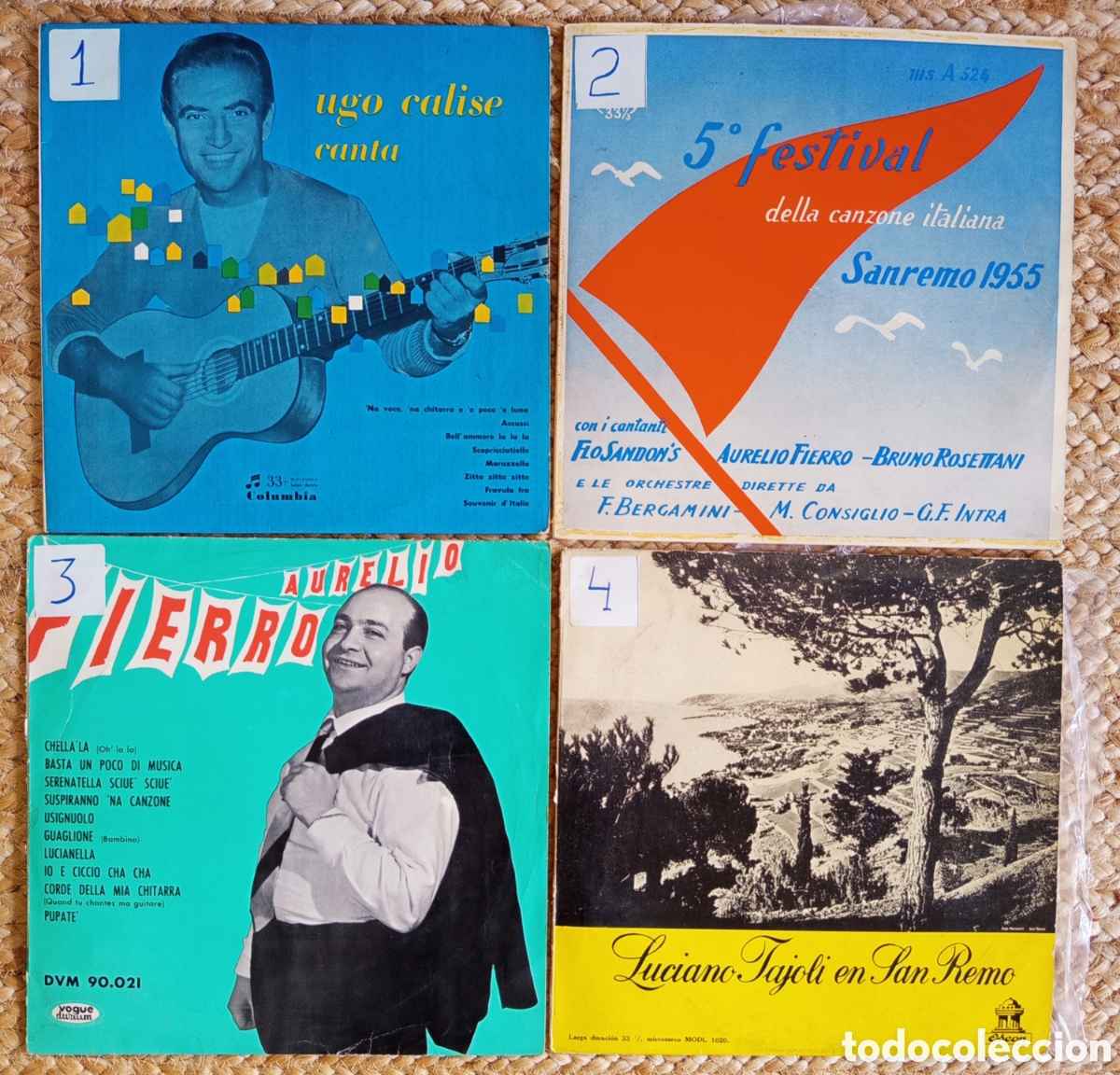 Discos de vinilo: Ugo Calise, Aurelio Fierro y Luciano Tajoli