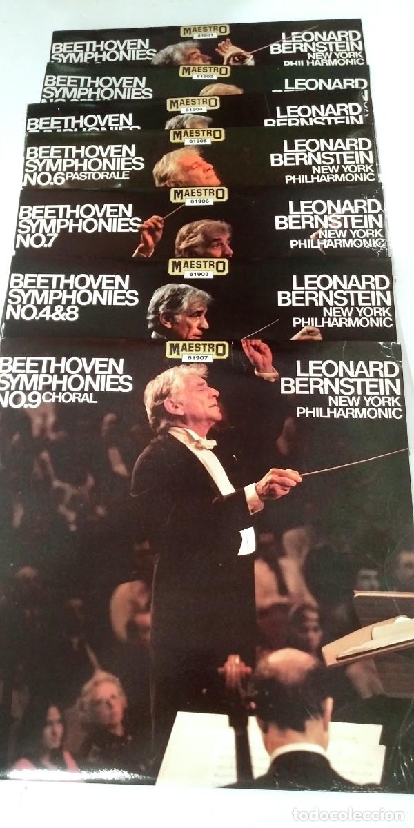 Discos de vinilo: Las 9 sinfonias de Beethoven Leonard Bernsten 7 LPs