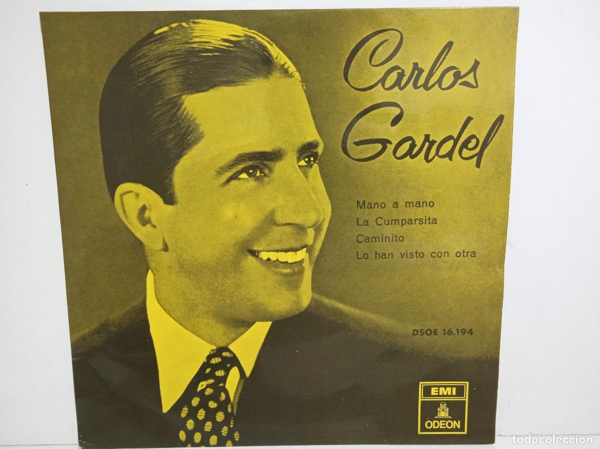 Discos de vinilo: Carlos Gardel - Mano A Mano / La Cumparsita / Caminito +1 - EP - 1958