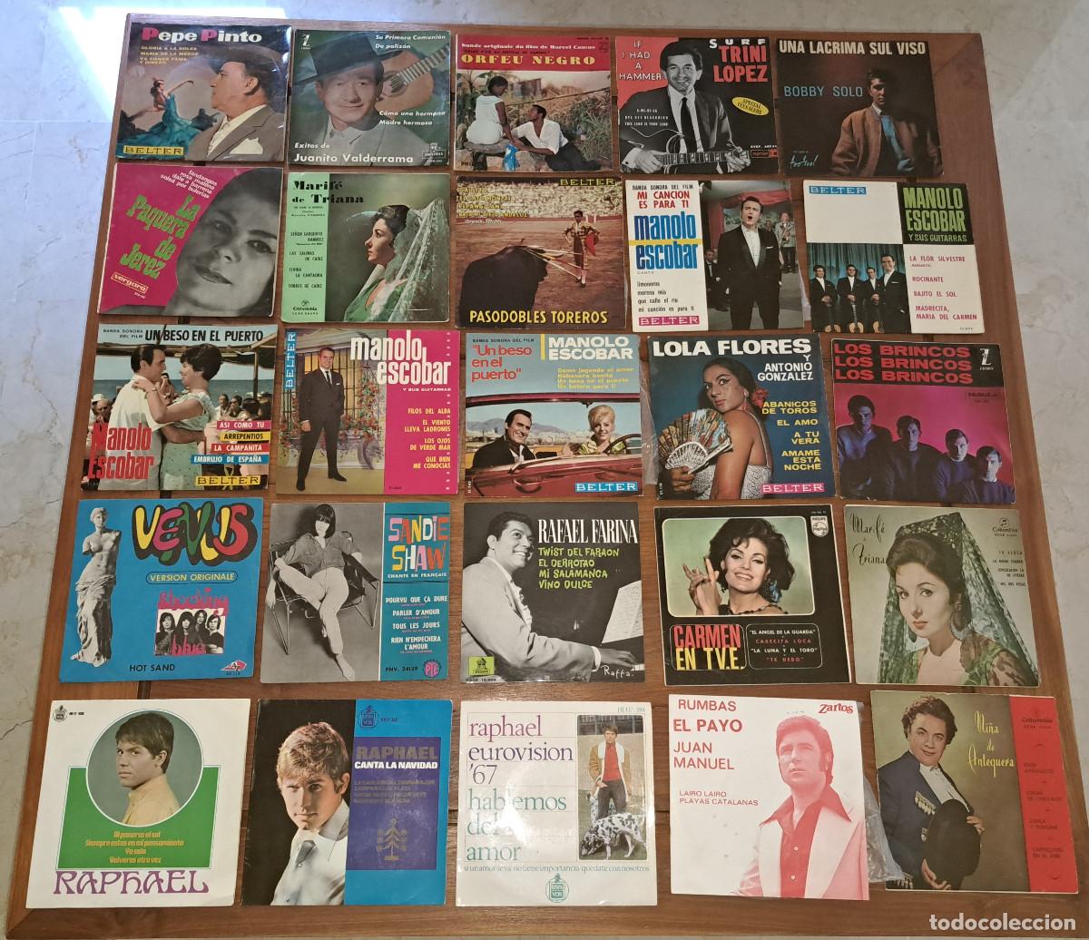 Discos de vinilo: LOTE DE 64 DISCOS DE VINILO - SINGLES - DIFERENTES TIPOS DE M&Uacute;SICA - ANTIGUOS