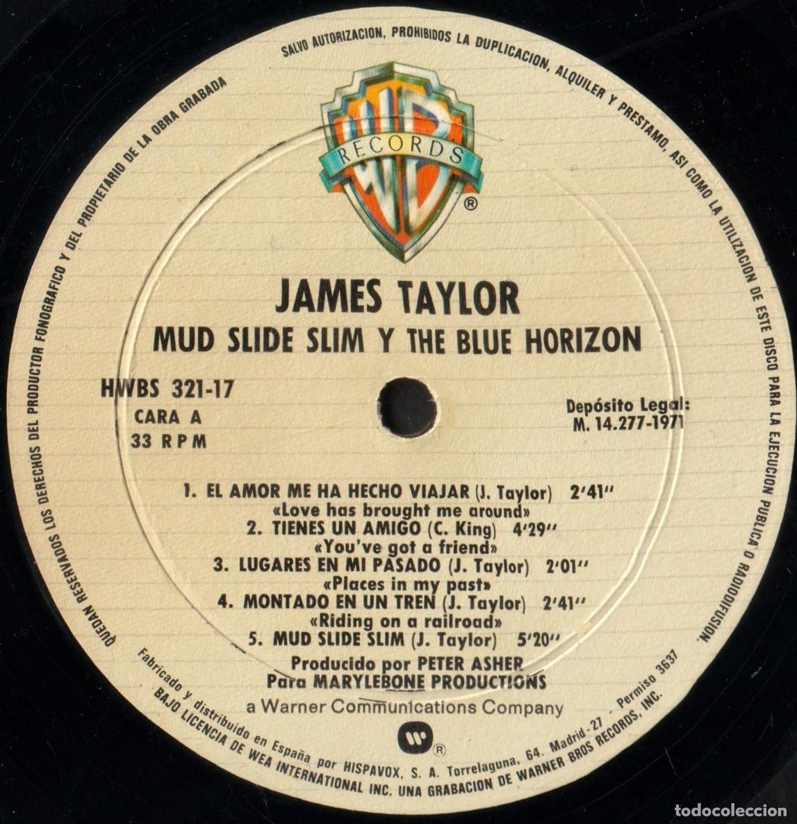 Discos de vinilo: [LP VINILO]. JAMES TAYLOR. MUD SLIME SLIM. - Foto 6