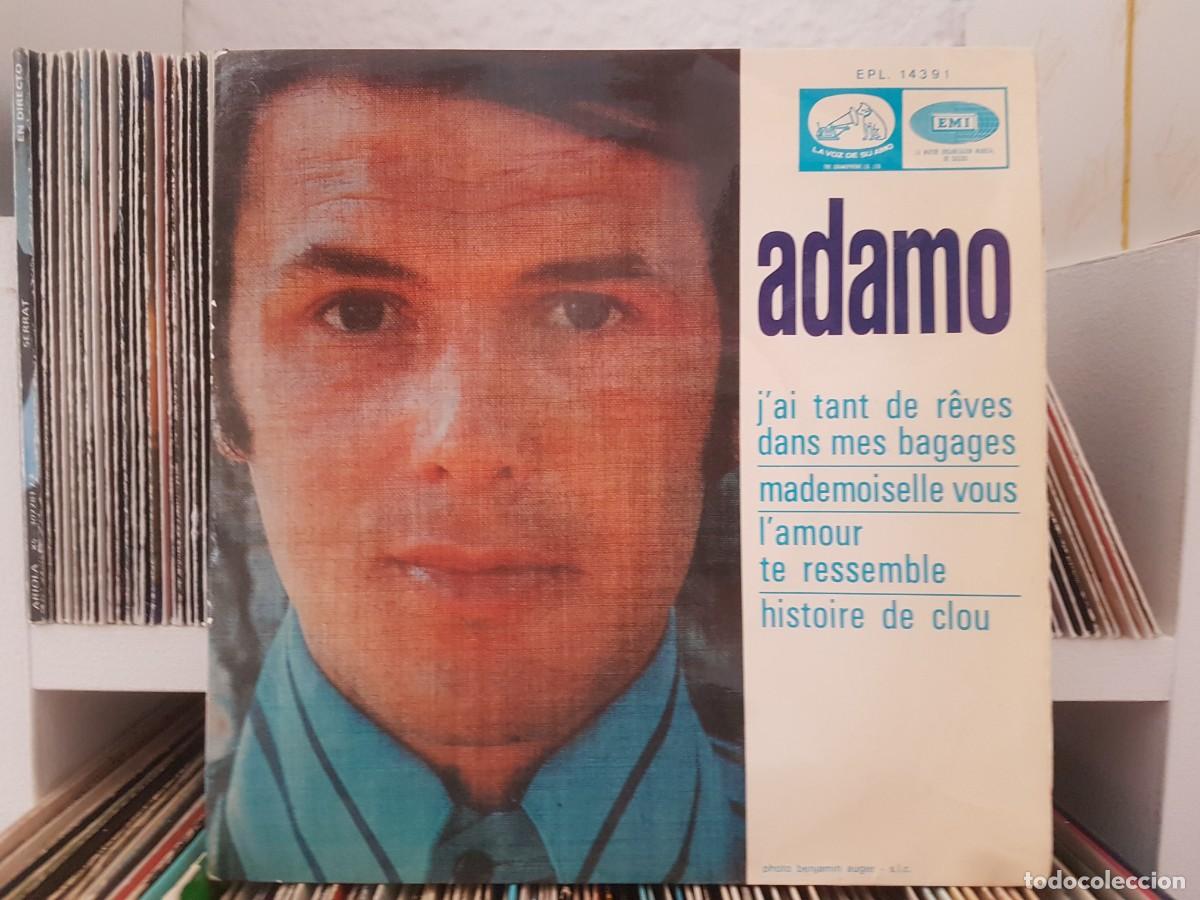 Discos de vinilo: C) Adamo &rdquo;J&aacute;i tant de r&ecirc;ves dans mes bagages +3&rdquo; Ep a&ntilde;o 1968 - LEER DESCRIPCION