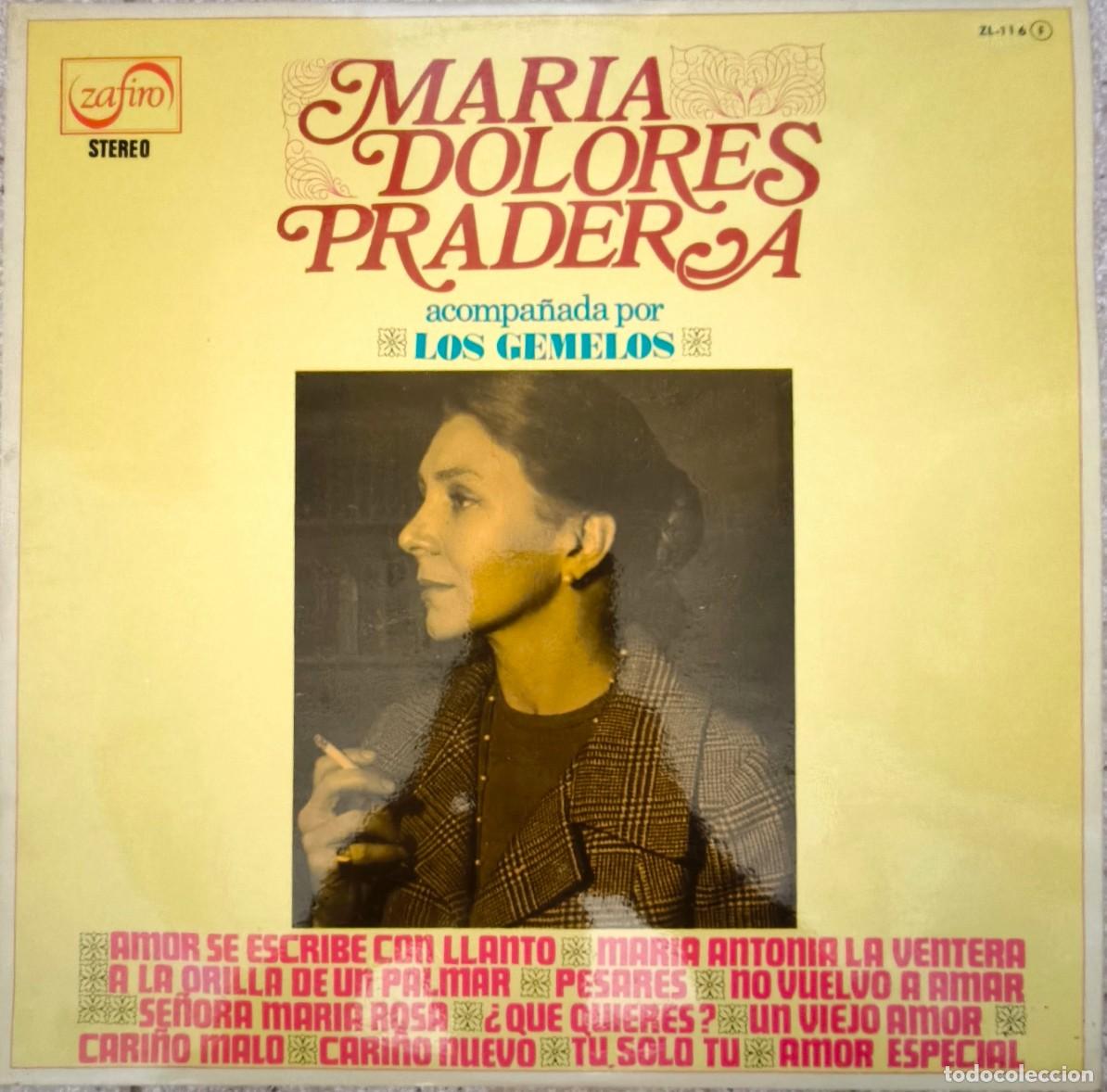 Discos de vinilo: Mar&iacute;a Dolores Pradera - Acompa&ntilde;ada por Los Gemelos