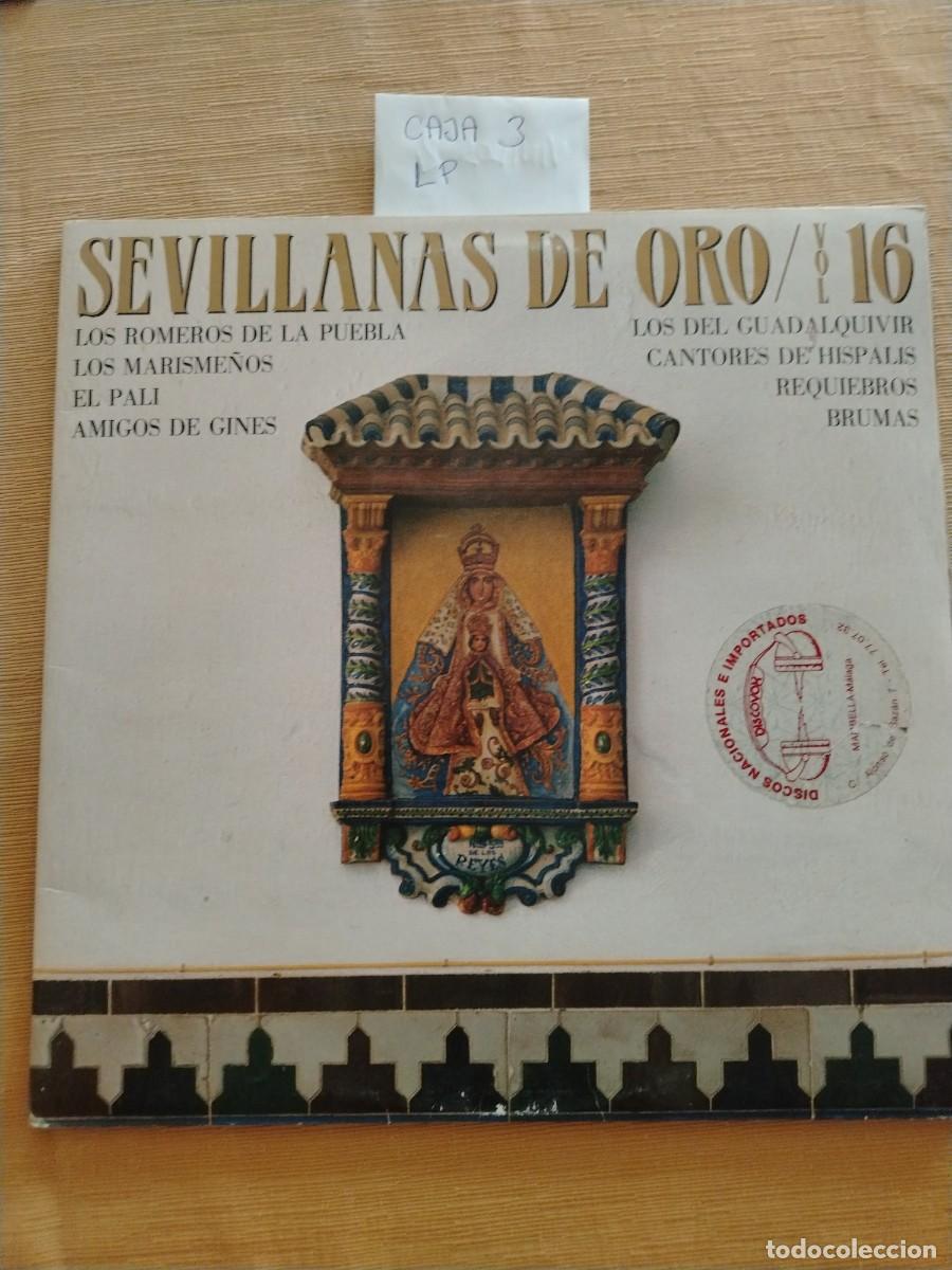Discos de vinilo: Disco Vinilo LP sevillanas de oro, los romeros de la puebla, los marisme&ntilde;os, el Pali, amigos de gine