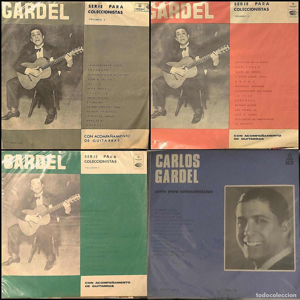 Disques de vinyle: Carlos Gardel La Cumparsita Odeon Serie Coleccionistas Vol 5, 6, 9, 27 Tango Disco Vinilo Lote x 4