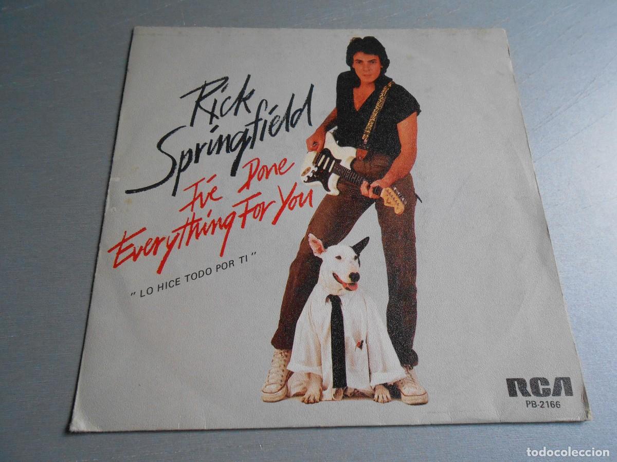 Discos de vinilo: RICK SPRINGFIELD, SG, I&acute;VE DONE EVERYTHING FOR YOU + 1, A&Ntilde;O 1981, RCA VICTOR PB-2166 PROMOCIONAL