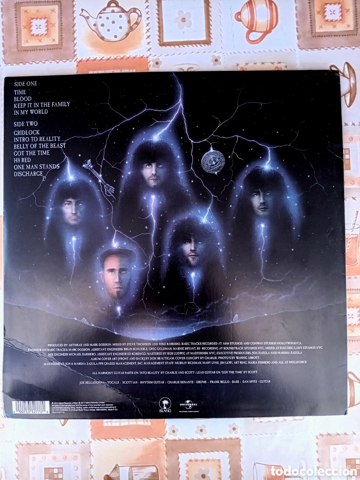 Discos de vinilo: ANTHRAX. PERSISTENCE OF TIME. 2014. VINILO AZUL - Foto 2