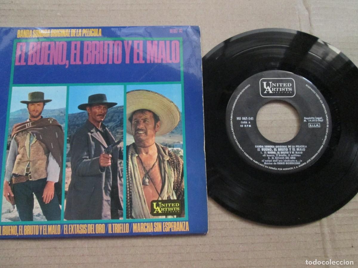 Discos de vinilo: ENNIO MORRICONE - El Bueno, el Bruto y el Malo. EP, ed espa&ntilde;ola 7&rdquo; 1967. Muy buen estado (VG+)