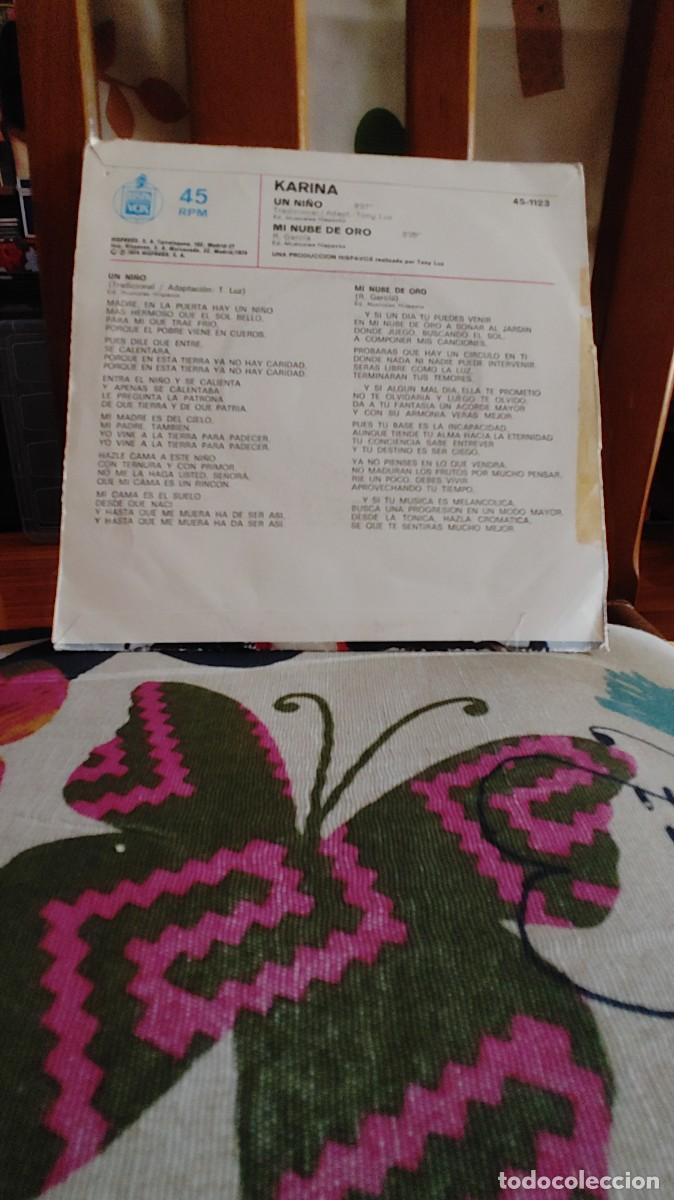 Discos de vinilo: KARINA-SINGLE UN NI&Ntilde;O - Foto 2