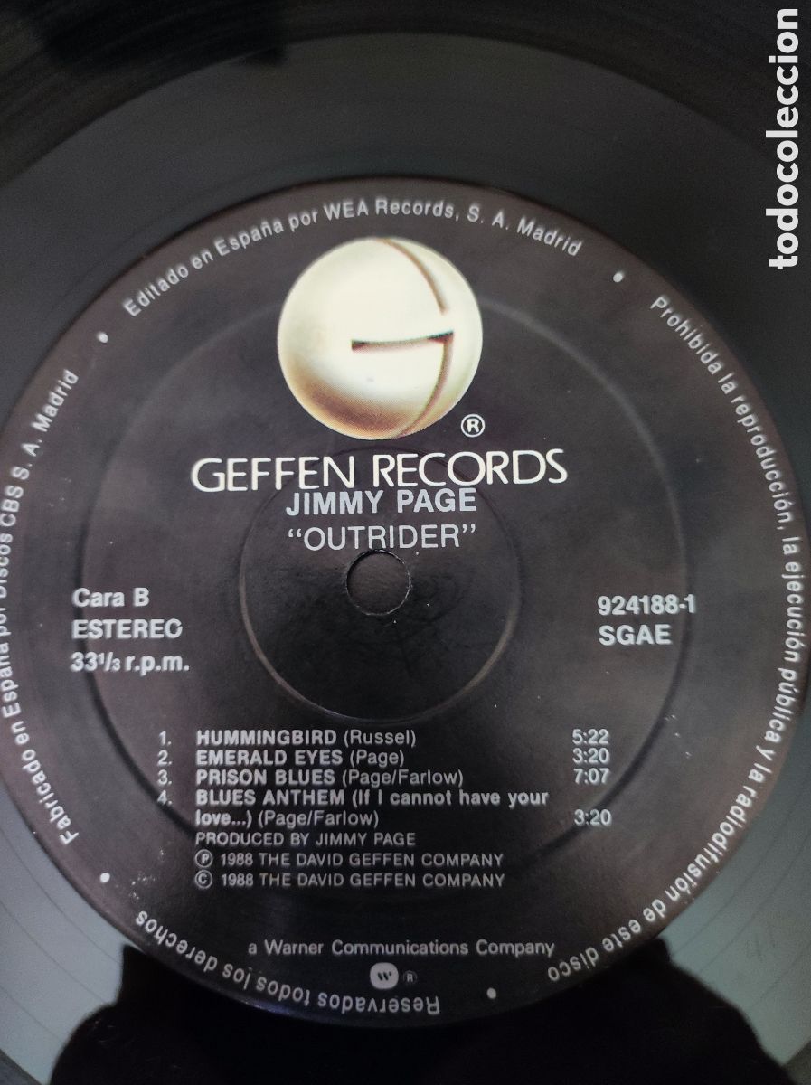 Discos de vinilo: JIMMY PAGE - OUTRIDER - Foto 6