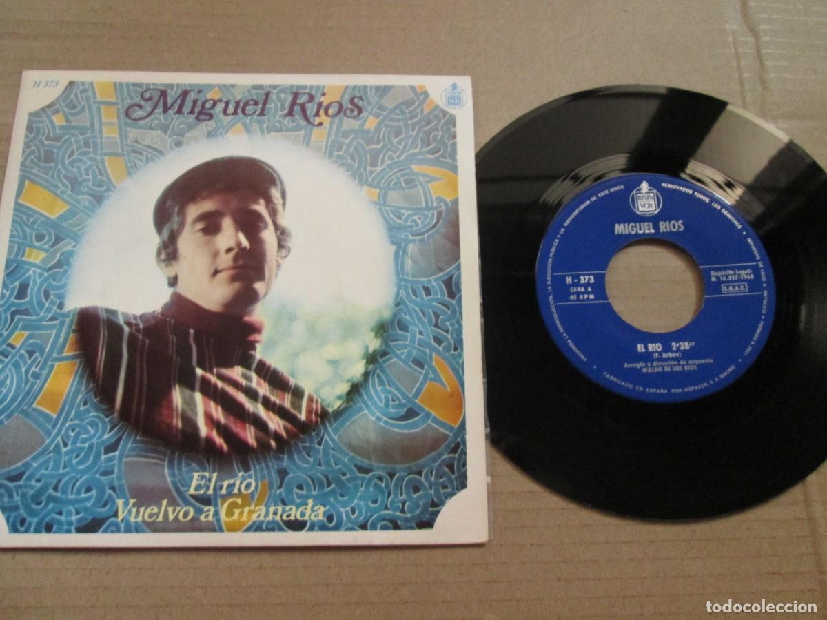 Discos de vinilo: MIGUEL R&Iacute;OS - El R&iacute;o / Vuelvo a Granada. Single, ed espa&ntilde;ola 7&rdquo; 1968. Magn&iacute;fico estado (VG+/NM)