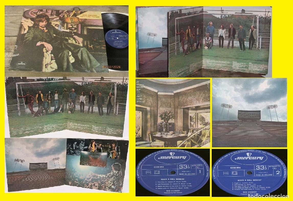 Discos de vinilo: ROD STEWART - NEVER A DULL MOMENT 1972, ORGINAL 1&ordm; PRESS, SUPER TRIPLE CARPETA, EXC