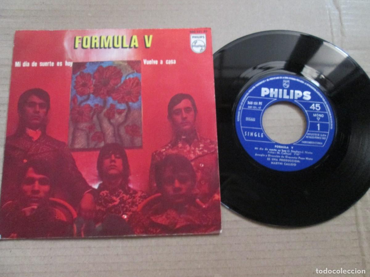 Discos de vinilo: F&Oacute;RMULA V . Mi D&iacute;a de suerte es Hoy / Vuelve a Casa . Single, ed espa&ntilde;ola 7&rdquo; 1968. Magn&iacute;fico VG+/NM