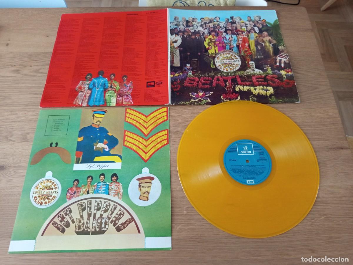 Discos de vinilo: LP THE BEATLES SGT. PEPPERS LONELY HEARTS CLUB BAND/ DIFERENTE RARA EDICI&Oacute;N ESPA&Ntilde;OLA VINILO AMARILLO