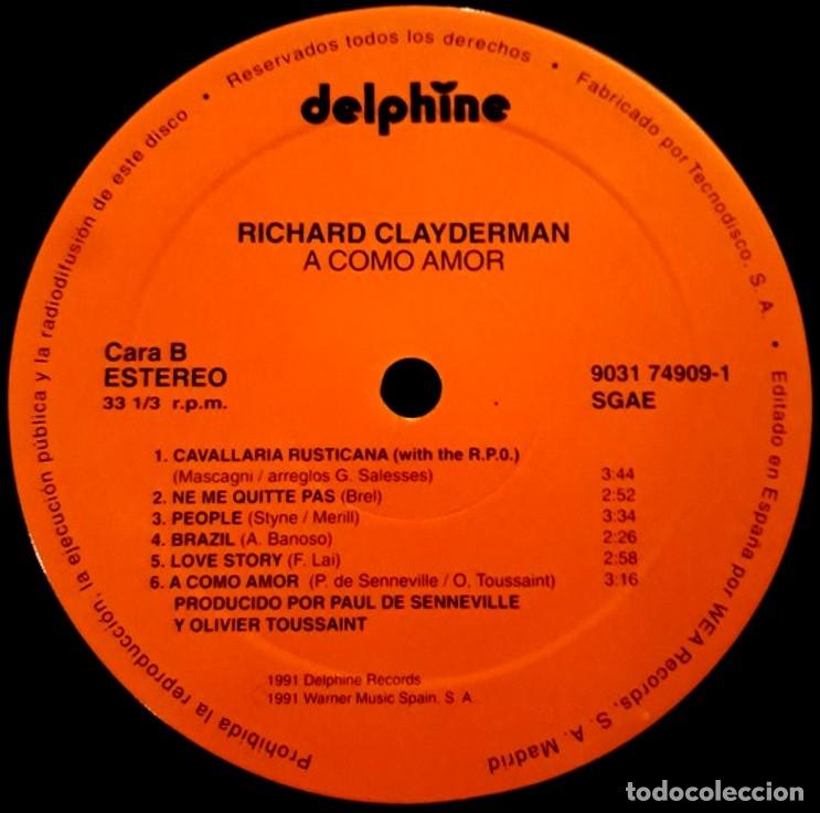 Discos de vinilo: [LP VINILO]. RICHARD CLAYDERMAN. A COMO AMOR. - Foto 5