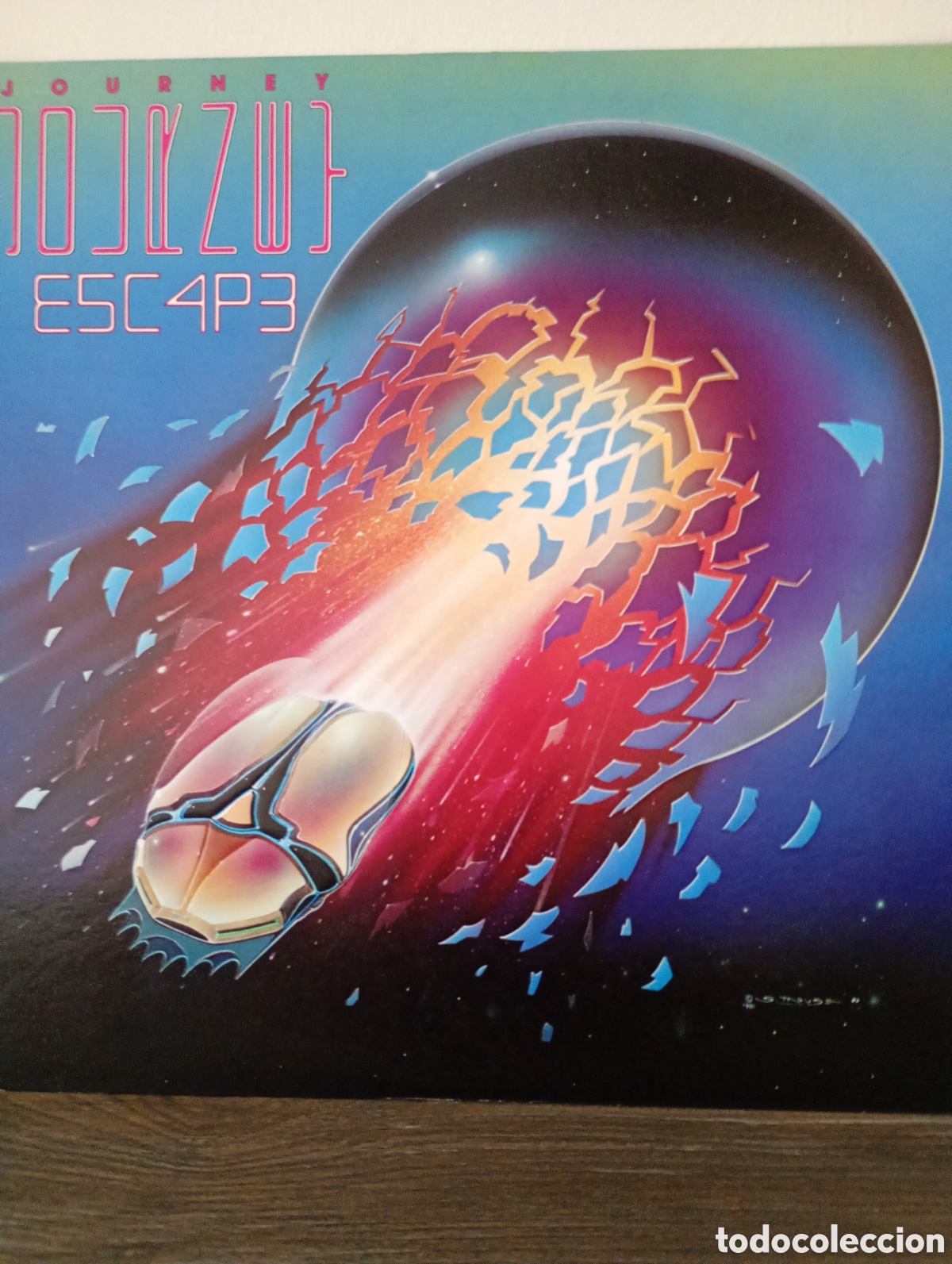 Discos de vinilo: Journey, Escape 1981. Made in Japan, portada en relieve.