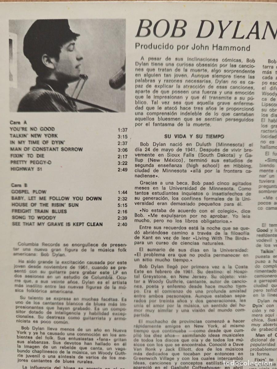 Discos de vinilo: JOYA LP. BOB DYLAN / BB DYLAN / SELLO CBS 32001 / A&Ntilde;O 1972. - Foto 5