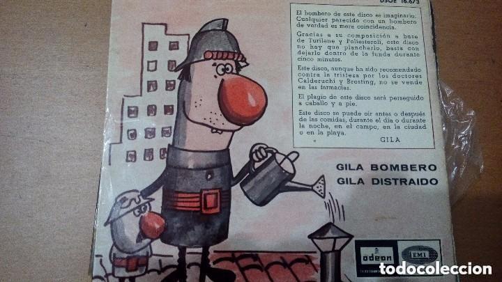Discos de vinilo: GILA - GILA BOMBERO - GILA DISTRAIDO -- SINGLE - 1965 ODEON