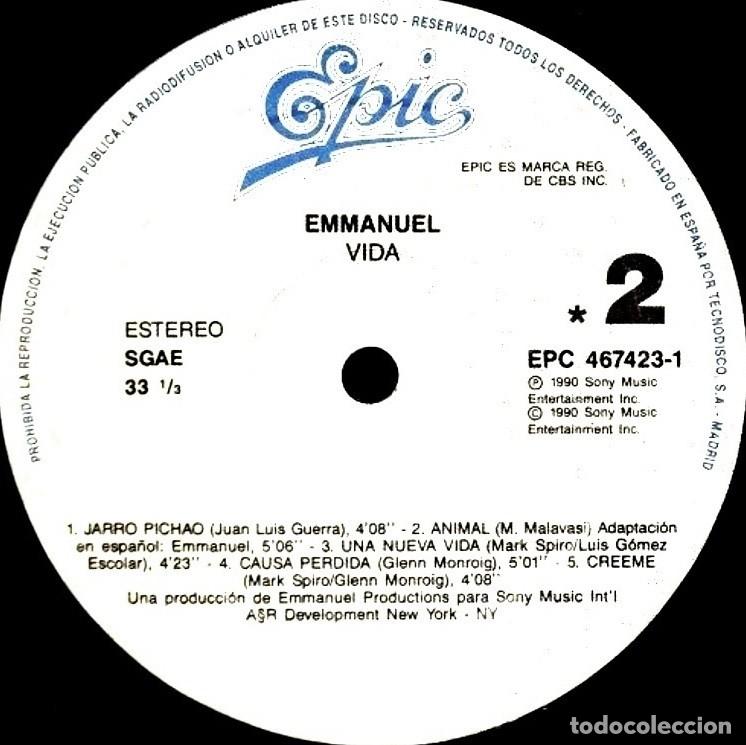 Discos de vinilo: [LP VINILO]. EMMANUEL. VIDA. - Foto 7