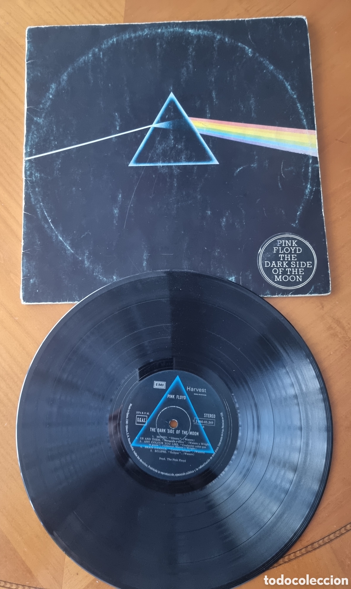 Discos de vinilo: Disco Pink Floyd original ved foto Dark Side on the Moon