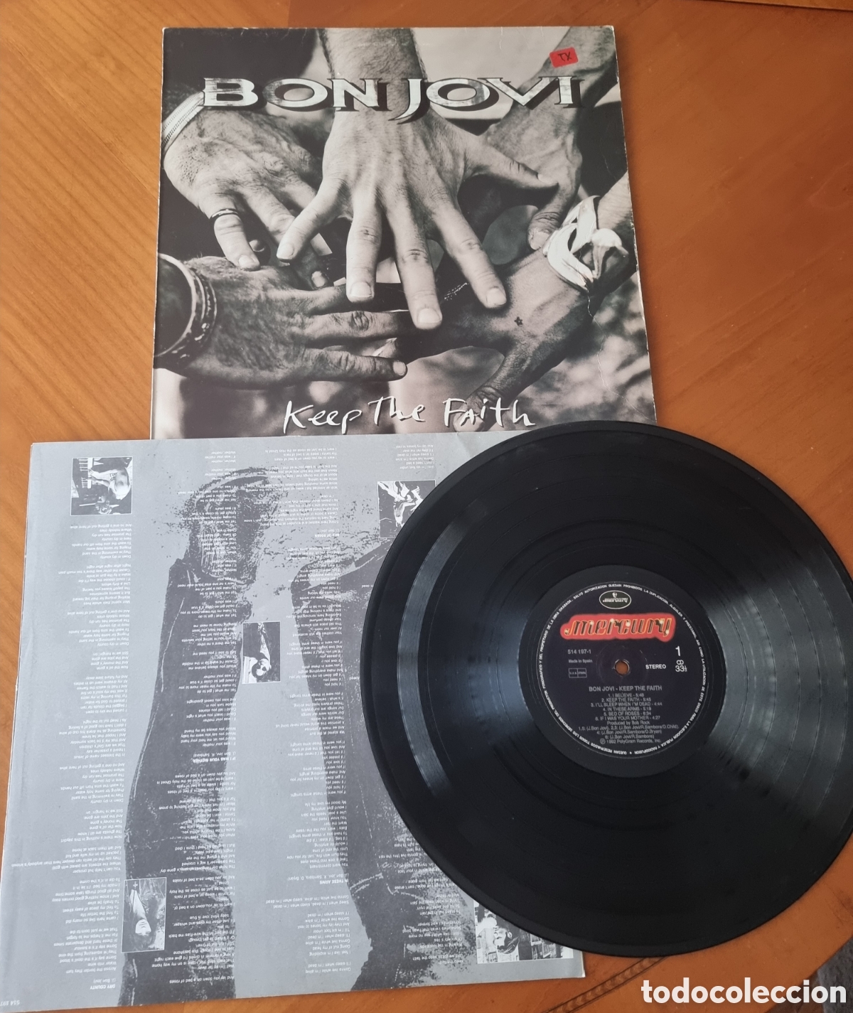 Discos de vinilo: Disco Bon Jovi disco original ved foto