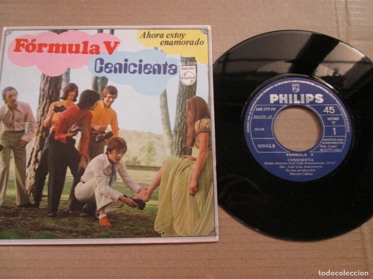 Discos de vinilo: F&Oacute;RMULA V . Cenicienta / Ahora estoy enamorado. Single, ed espa&ntilde;ola 7&rdquo; 1969. Magn&iacute;fico estado VG+/NM