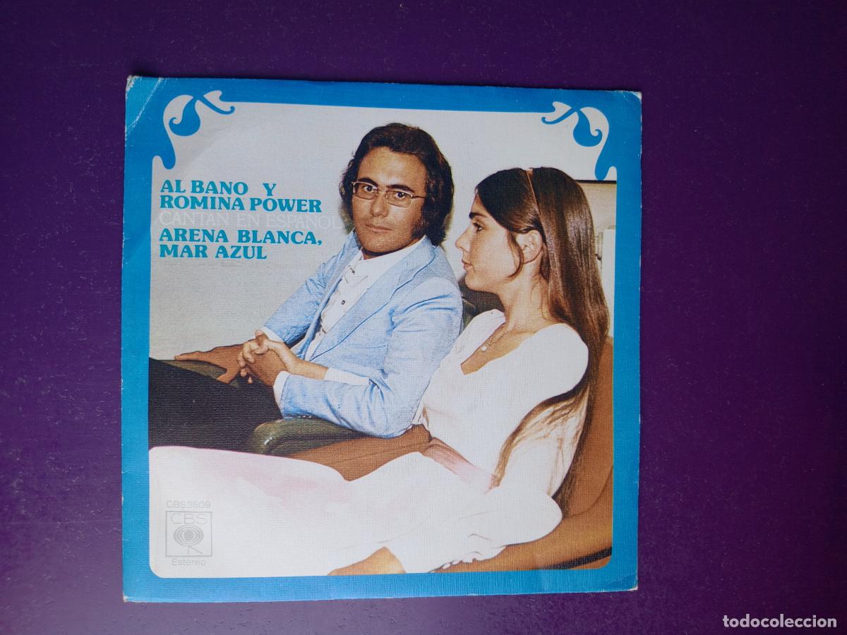 Discos de vinilo: AL BANO Y ROMINA POWER &ndash; ARENA BLANCA, MAR AZUL - CANTAN EN ESPA&Ntilde;OL - SG CBS 1975 - ITALIA POP