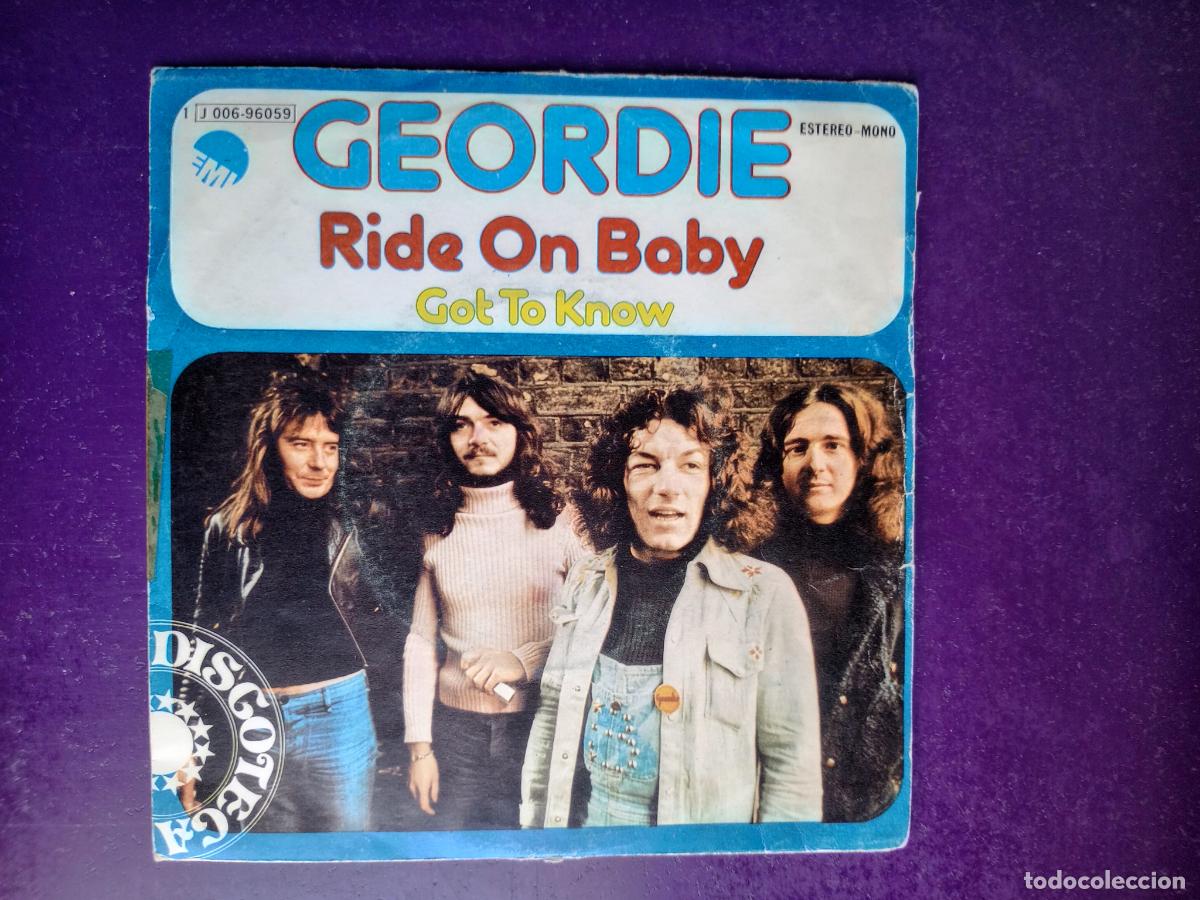 Discos de vinilo: Geordie &ndash; Ride On Baby - Sg EMI 1975 - HARD ROCK GLAM 70'S - Brian Johnson - AC/DC
