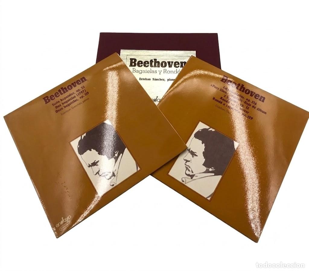 Discos de vinilo: Caja 2 LP Beethoven Bagatelas y Rond&oacute;s - Esteban S&aacute;nchez Piano - Ensayo STEREO ENY 23/24 (1970)
