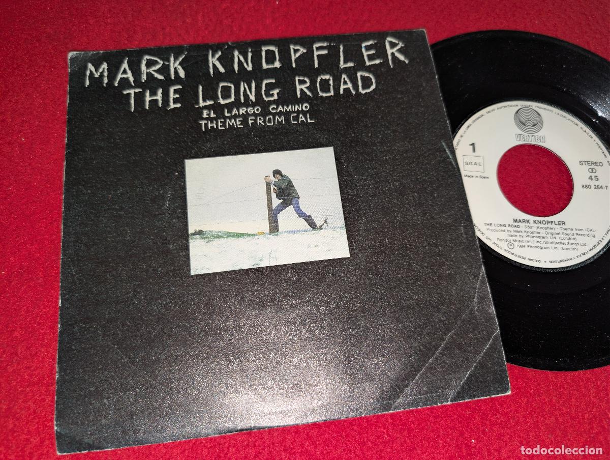 Discos de vinilo: MARK KNOPFLER The long road FROM CAL BSO OST/Irish boy 7'' single 1984 Vertigo SPAIN DIRE STRAITS