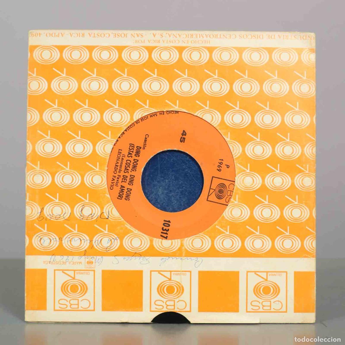 Discos de vinilo: SINGLE. DING DONG ESTAS COSAS DEL AMOR. LEONARDO FAVIO. ELLA ES